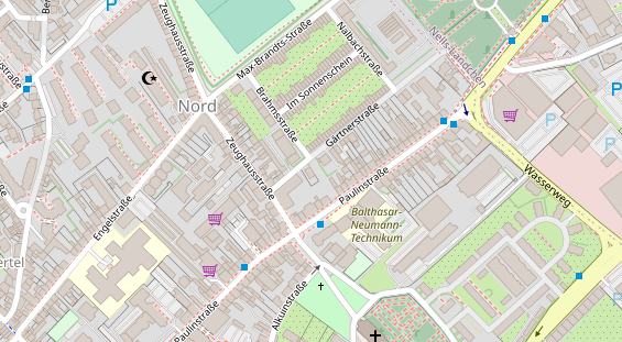 Physiotherapie auf Satellitenbild