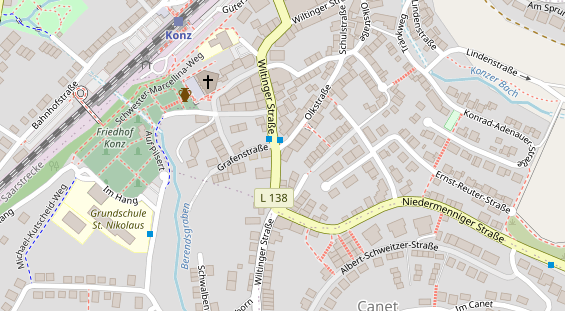 Physiotherapie auf Satellitenbild