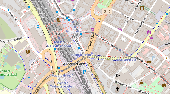 Physiotherapie auf Satellitenbild