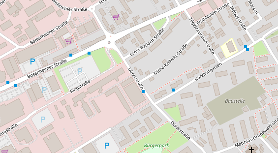 Physiotherapie auf Satellitenbild