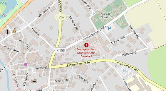 Physiotherapie auf Satellitenbild