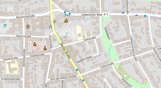 Physiotherapie auf Satellitenbild