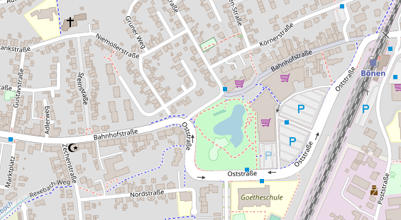 Physiotherapie auf Satellitenbild