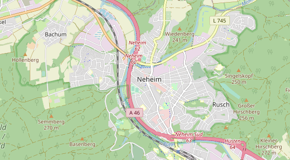 physical therapy on map