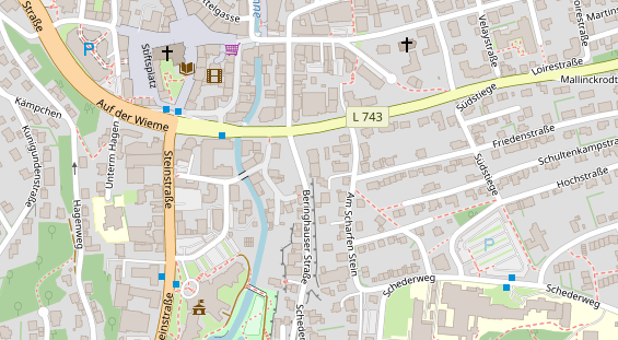 Physiotherapie auf Satellitenbild