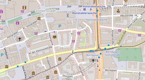 Physiotherapie auf Satellitenbild