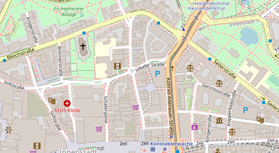 Physiotherapie auf Satellitenbild