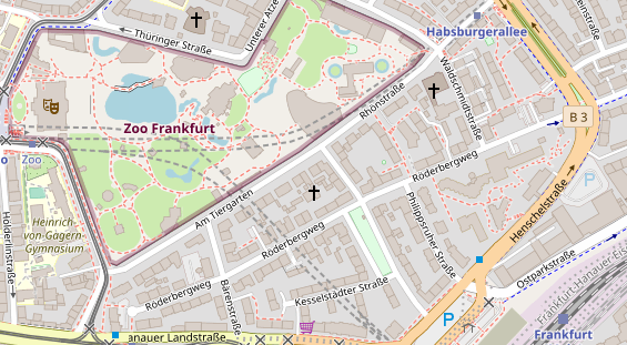 Physiotherapie auf Satellitenbild