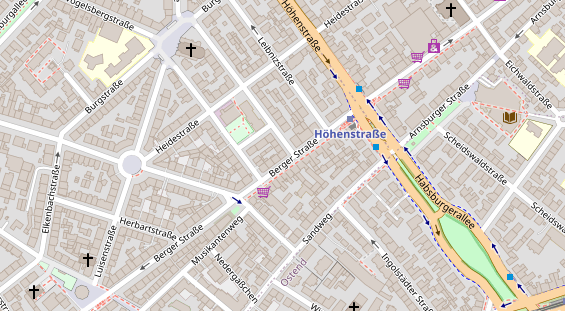 Physiotherapie auf Satellitenbild