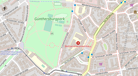 Physiotherapie auf Satellitenbild