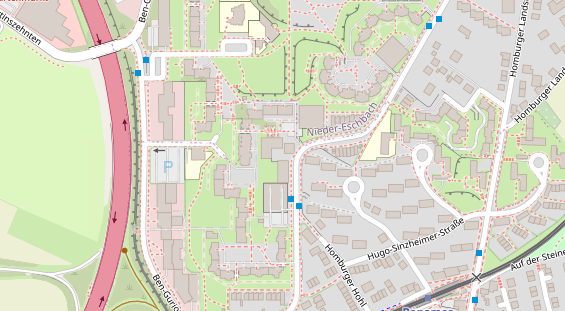 Physiotherapie auf Satellitenbild