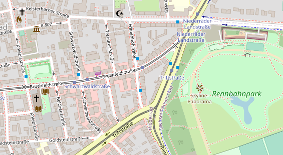 Physiotherapie auf Satellitenbild