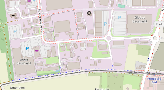 Physiotherapie auf Satellitenbild