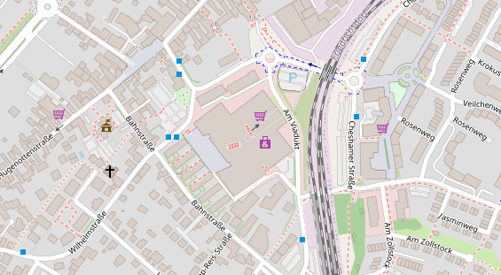 Physiotherapie auf Satellitenbild