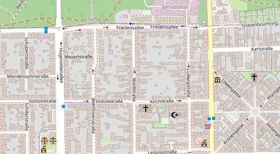 Physiotherapie auf Satellitenbild