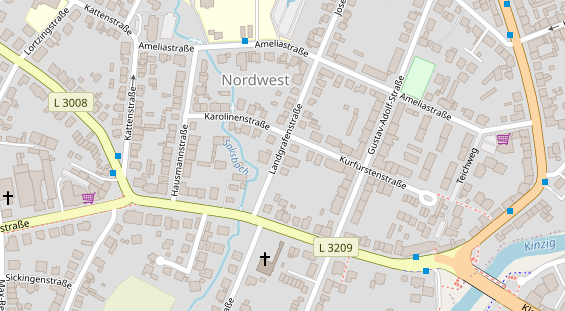 Physiotherapie auf Satellitenbild