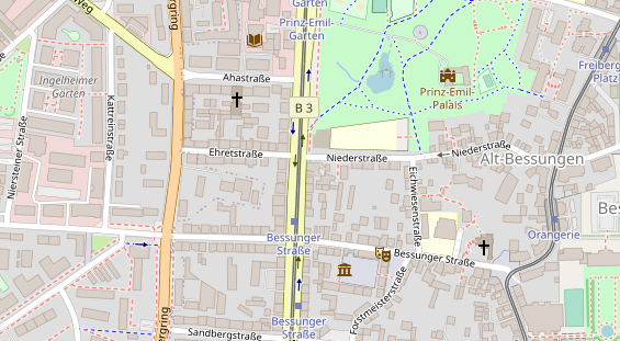 Physiotherapie auf Satellitenbild