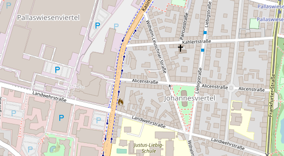 Physiotherapie auf Satellitenbild