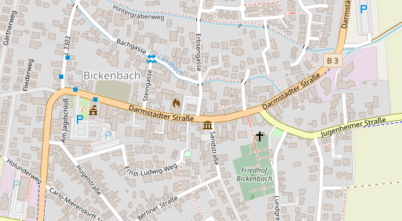 Physiotherapie auf Satellitenbild