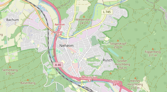 physical therapy on map