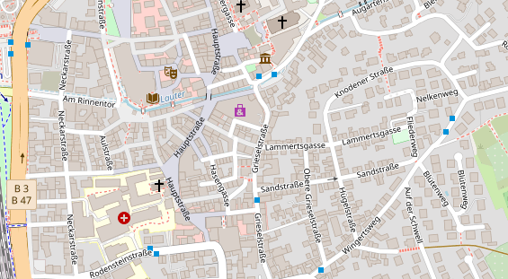 Physiotherapie auf Satellitenbild