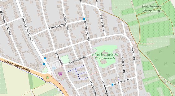 Physiotherapie auf Satellitenbild