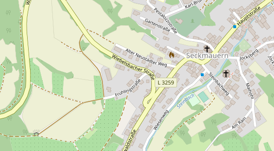 Physiotherapie auf Satellitenbild