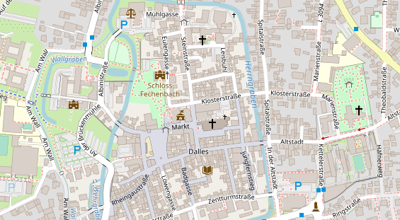 Physiotherapie auf Satellitenbild