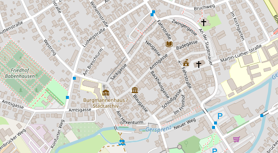 Physiotherapie auf Satellitenbild