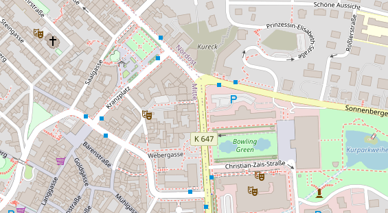 Physiotherapie auf Satellitenbild
