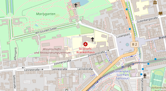 Physiotherapie auf Satellitenbild