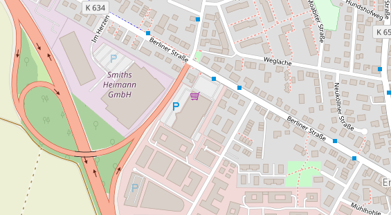 Physiotherapie auf Satellitenbild