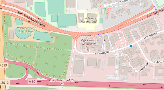 Physiotherapie auf Satellitenbild