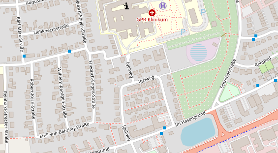 Physiotherapie auf Satellitenbild