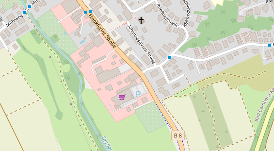 Physiotherapie auf Satellitenbild