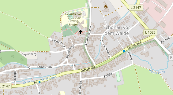 Physiotherapie auf Satellitenbild