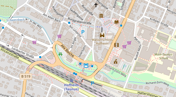 Physiotherapie auf Satellitenbild