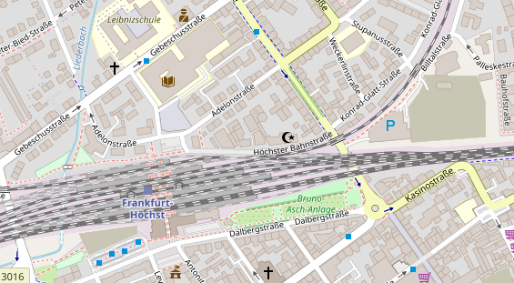 Physiotherapie auf Satellitenbild