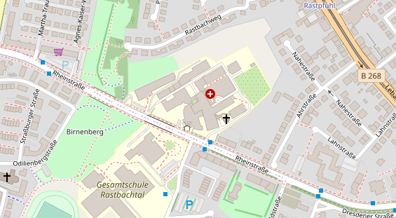 Physiotherapie auf Satellitenbild