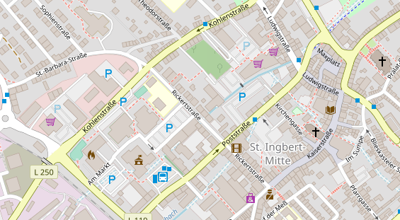 Physiotherapie auf Satellitenbild