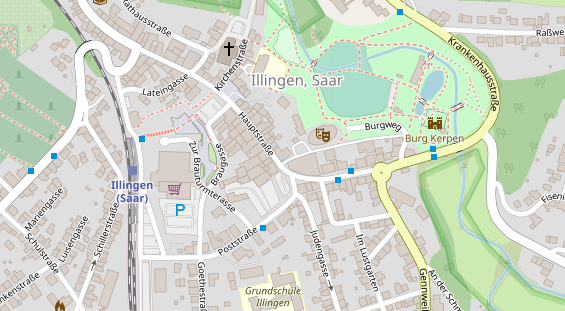 Physiotherapie auf Satellitenbild