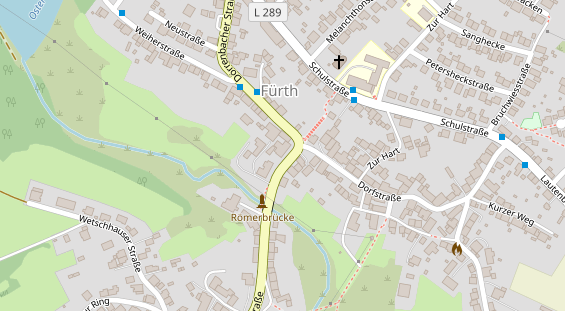 Physiotherapie auf Satellitenbild