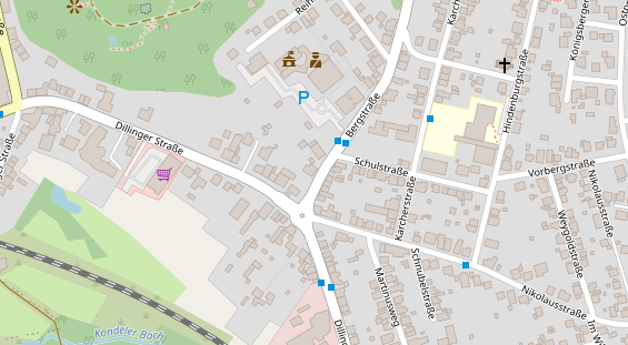 Physiotherapie auf Satellitenbild