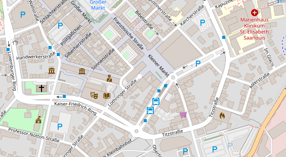 Physiotherapie auf Satellitenbild