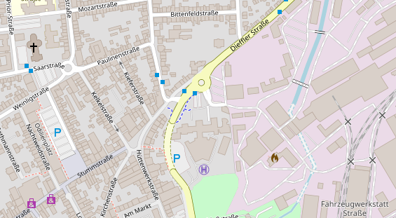 Physiotherapie auf Satellitenbild