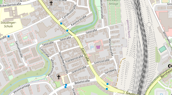 Physiotherapie auf Satellitenbild