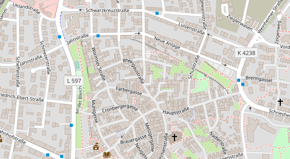 Physiotherapie auf Satellitenbild
