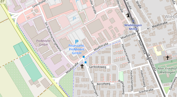 Physiotherapie auf Satellitenbild