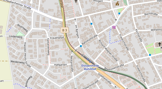 Physiotherapie auf Satellitenbild