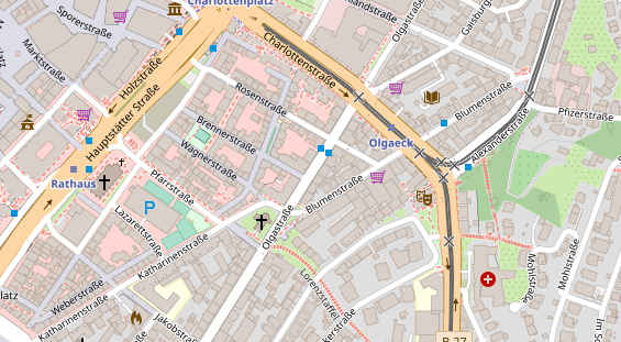 Physiotherapie auf Satellitenbild